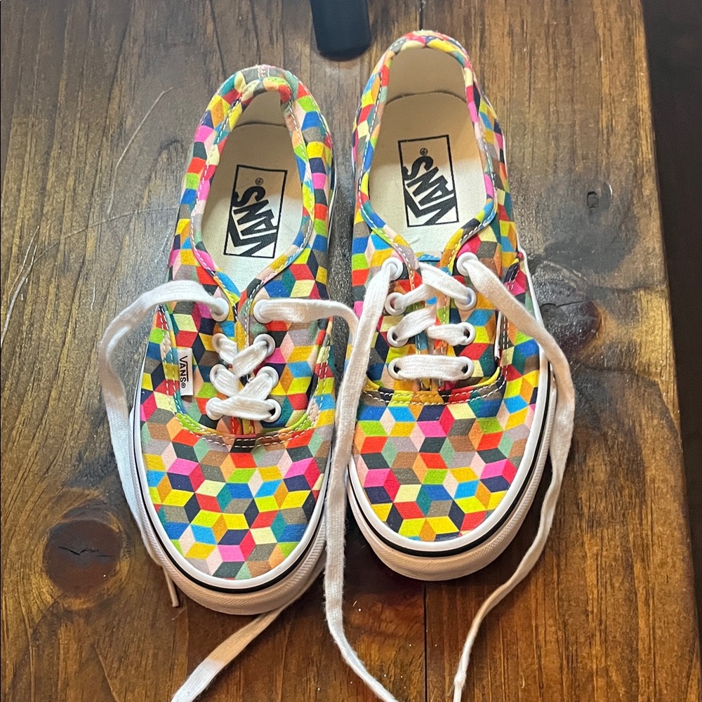 Vans multi color sneakers. Super cute & vibrant!